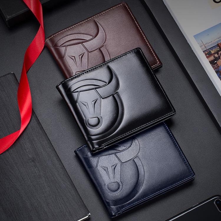 BULL CAPTAIN 0203 RFID Anti-theft Top-layer Cowhide Multiple Card Slots Wallet(Black Vertical) by BULL CAPTAIN