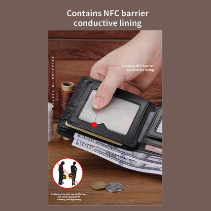 BULL CAPTAIN 07 RFID Anti-theft Top-layer Cowhide Multiple Card Slots Wallet(Gray) by BULL CAPTAIN