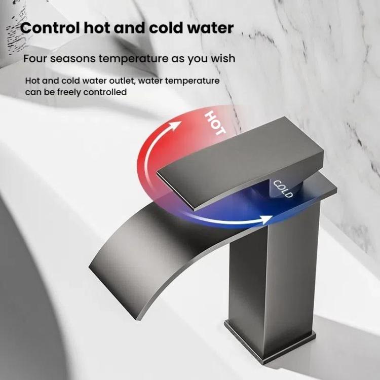 Waterfall Wash Basin Faucet Stainless Steel Hot/Cold Water Mixer Tap for Sink Basin, Spec: High Silver Plating by bashfashion