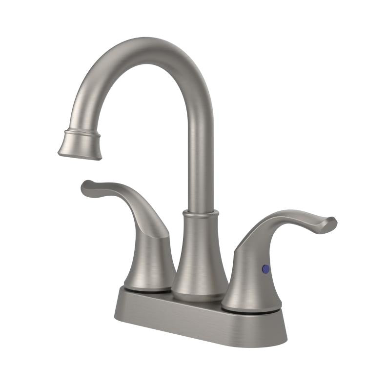 Dual Handle Two-Hole Bathroom Sink Faucet for Undermount Basin Separate Hot/Cold Water Controls, Spec: Brushed YH007 by bashfashion