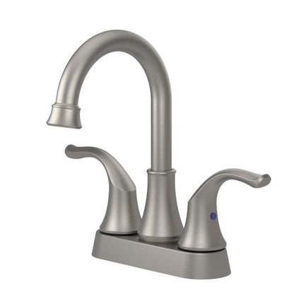 Dual Handle Two-Hole Bathroom Sink Faucet for Undermount Basin Separate Hot/Cold Water Controls, Spec: Brushed YH007 by bashfashion