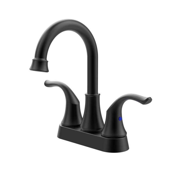 Dual Handle Two-Hole Bathroom Sink Faucet for Undermount Basin Separate Hot/Cold Water Controls, Spec: Black YH007 by bashfashion