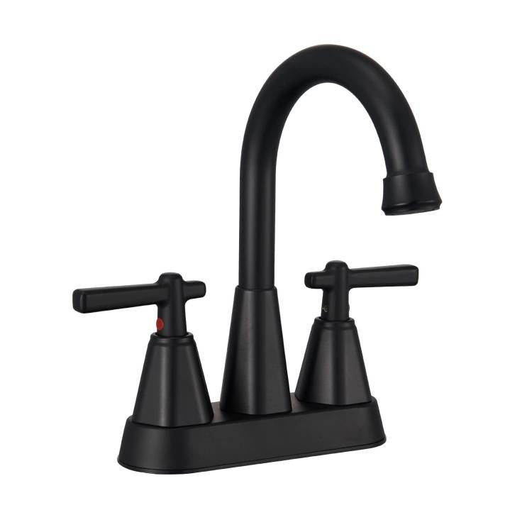 Dual Handle Two-Hole Bathroom Sink Faucet for Undermount Basin Separate Hot/Cold Water Controls, Spec: Black YH067 by bashfashion
