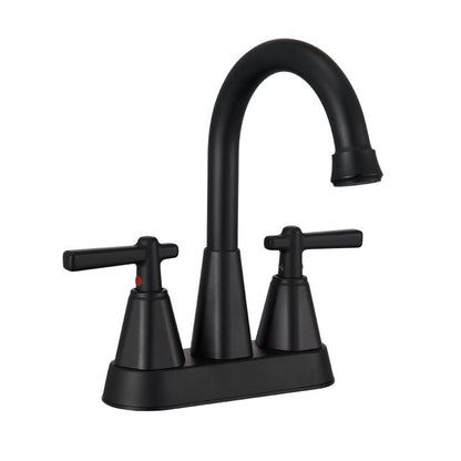 Dual Handle Two-Hole Bathroom Sink Faucet for Undermount Basin Separate Hot/Cold Water Controls, Spec: Black YH067 by bashfashion
