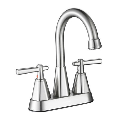 Dual Handle Two-Hole Bathroom Sink Faucet for Undermount Basin Separate Hot/Cold Water Controls, Spec: Brushed YH068 by bashfashion