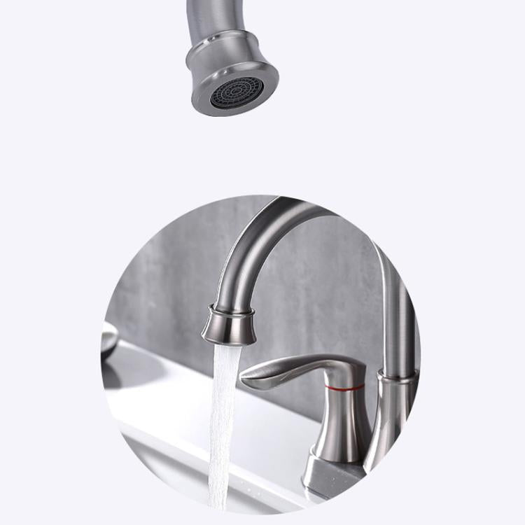 Dual Handle Two-Hole Bathroom Sink Faucet for Undermount Basin Separate Hot/Cold Water Controls, Spec: Brushed YH007 by bashfashion