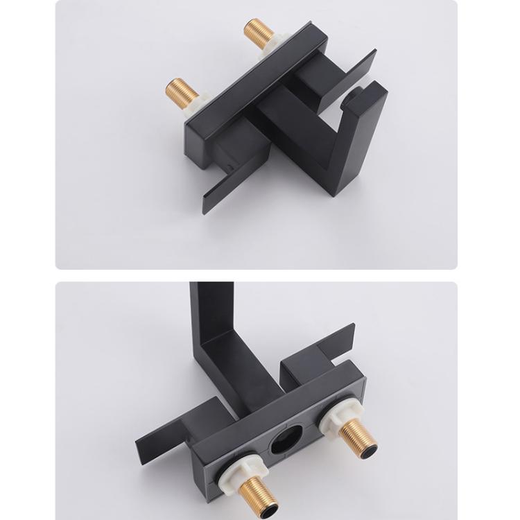 Dual Handle Two-Hole Bathroom Sink Faucet for Undermount Basin Separate Hot/Cold Water Controls, Spec: Black YH007 by bashfashion