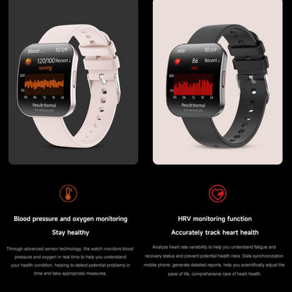 QS08 1.85 Inch Full-Screen Smart Watch with Real-Time Heart Rate/Blood Glucose/Blood Oxygen Monitor, SOS Alert, Sleep Tracking(Black) by bashfashion