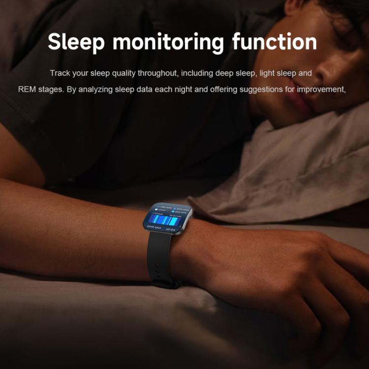 QS08 1.85 Inch Full-Screen Smart Watch with Real-Time Heart Rate/Blood Glucose/Blood Oxygen Monitor, SOS Alert, Sleep Tracking(Pink) by bashfashion