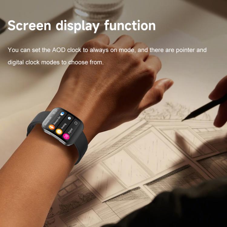 QS08 1.85 Inch Full-Screen Smart Watch with Real-Time Heart Rate/Blood Glucose/Blood Oxygen Monitor, SOS Alert, Sleep Tracking(Pink) by bashfashion