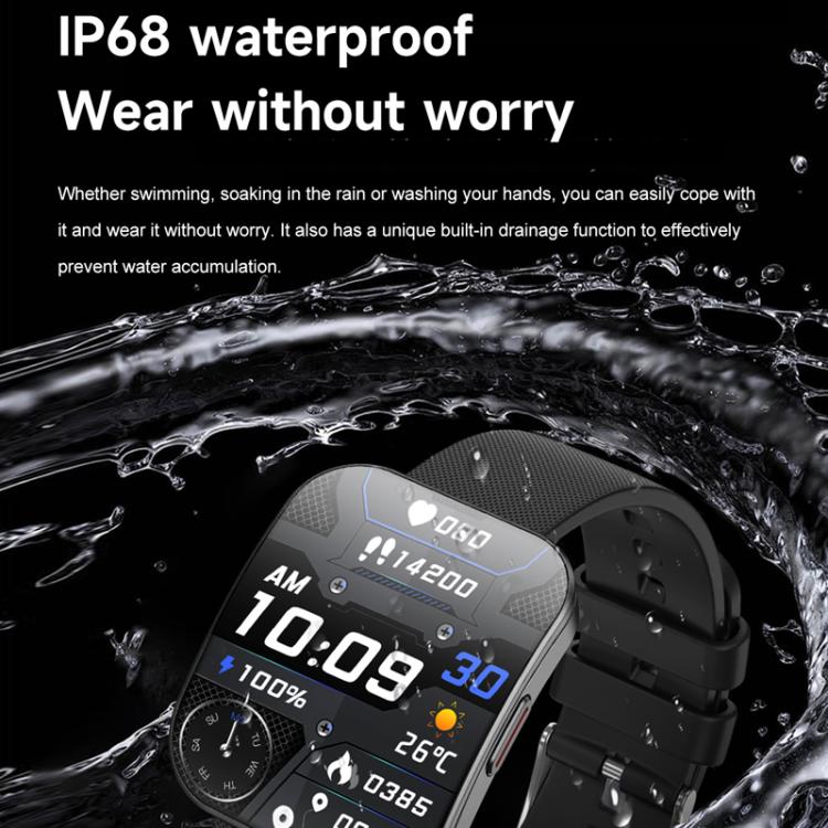 QS08 1.85 Inch Full-Screen Smart Watch with Real-Time Heart Rate/Blood Glucose/Blood Oxygen Monitor, SOS Alert, Sleep Tracking(Black) by bashfashion