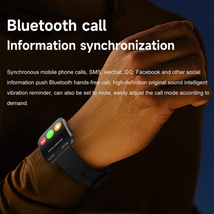 QS08 1.85 Inch Full-Screen Smart Watch with Real-Time Heart Rate/Blood Glucose/Blood Oxygen Monitor, SOS Alert, Sleep Tracking(Pink) by bashfashion