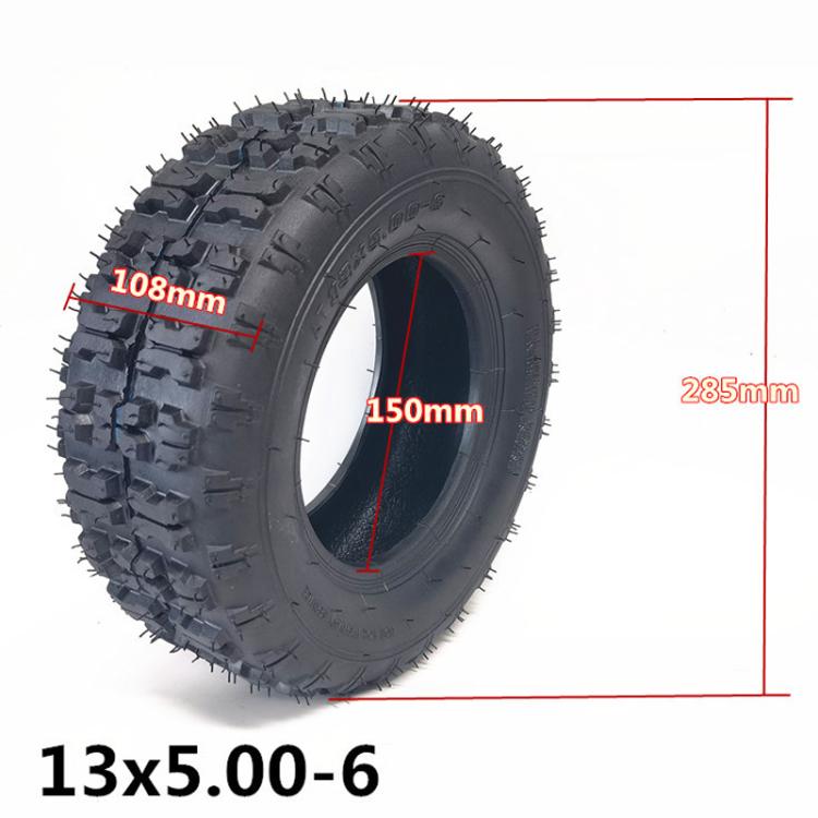 13 x 5.00-6 Beach Bike Thickened Anti-Skid Tire Accessories, Style: Curved Nozzle Inner And Outer Tire by bashfashion