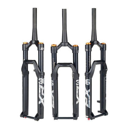 KRSEC XR36 Front Fork Straight Taper Tube Barrel Axle Mountain Bike Wire Damping Forks, Size: 27.5 inch(Black) by KRSEC