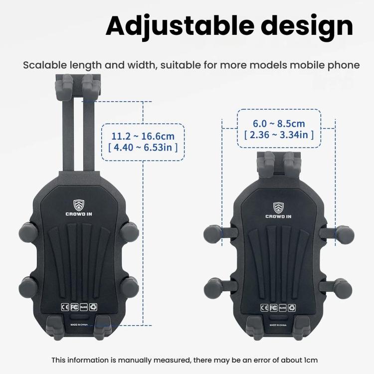 Motorcycle Rearview Mirror Mount Aluminum Alloy Shock-absorbing Mobile Phone Holder(Black) by bashfashion