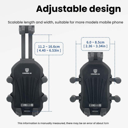 Motorcycle Rearview Mirror Mount Aluminum Alloy Shock-absorbing Mobile Phone Holder(Black) by bashfashion