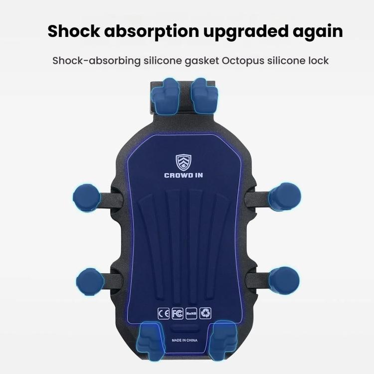 Motorcycle Rearview Mirror Mount Aluminum Alloy Shock-absorbing Mobile Phone Holder(Black) by bashfashion