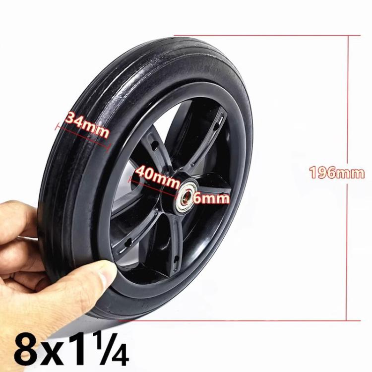 200 X 45 8 Inch Electrical Scooter Tires 8 X 1 1/4 Stroller Tire Accessories, Style: 6mm Solid Tire Whole Wheel by bashfashion