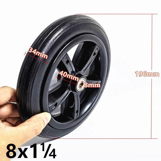 200 X 45 8 Inch Electrical Scooter Tires 8 X 1 1/4 Stroller Tire Accessories, Style: 8mm Solid Tire Whole Wheel by bashfashion