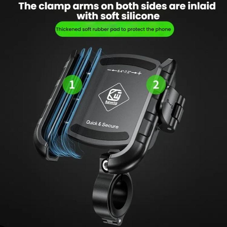 Kewig Motorcycle Bicycle Non-Blocking Mobile Phone Camera Navigation Bracket(M8SP-C1) by Kewig