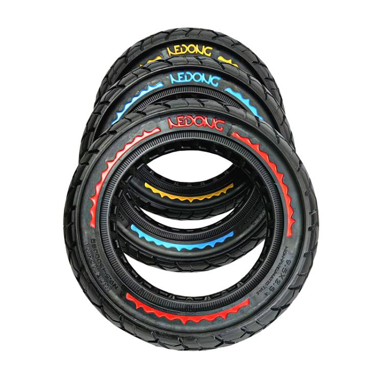 9.5 Inch Electrical Scooter Pneumatic Free Tires 9.5 x 2.50 Off-Road Skeleton Solid Tire, Color: Blue by bashfashion