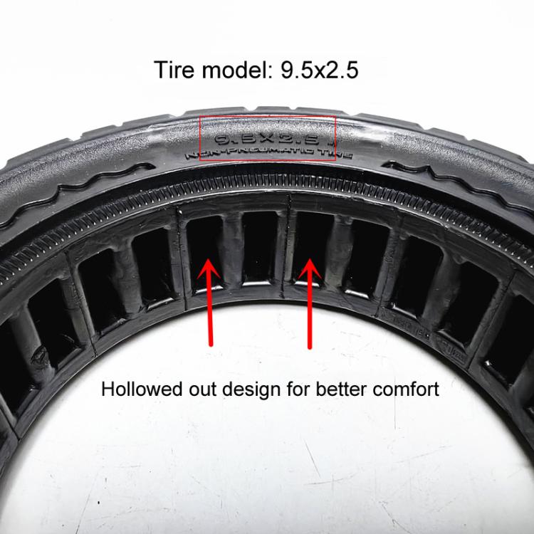 9.5 Inch Electrical Scooter Pneumatic Free Tires 9.5 x 2.50 Off-Road Skeleton Solid Tire, Color: Red by bashfashion