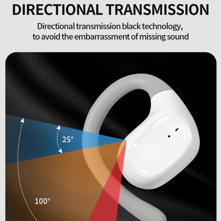 M200 Open-Ear Wireless Bluetooth Headphones Ear-Hook Earphone Waterproof Earpieces(White) by bashfashion