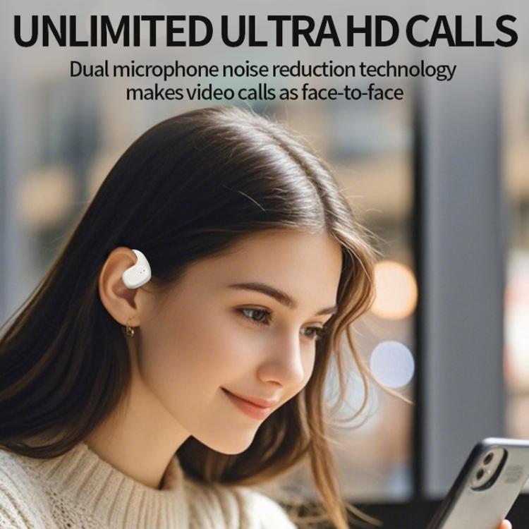 M200 Open-Ear Wireless Bluetooth Headphones Ear-Hook Earphone Waterproof Earpieces(White) by bashfashion