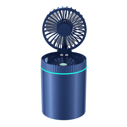 F98 Spray Cooling Desktop Small Fan Bedroom Office Portable Humidifier With Colored Lights, Color: Plug-in (Blue) by bashfashion