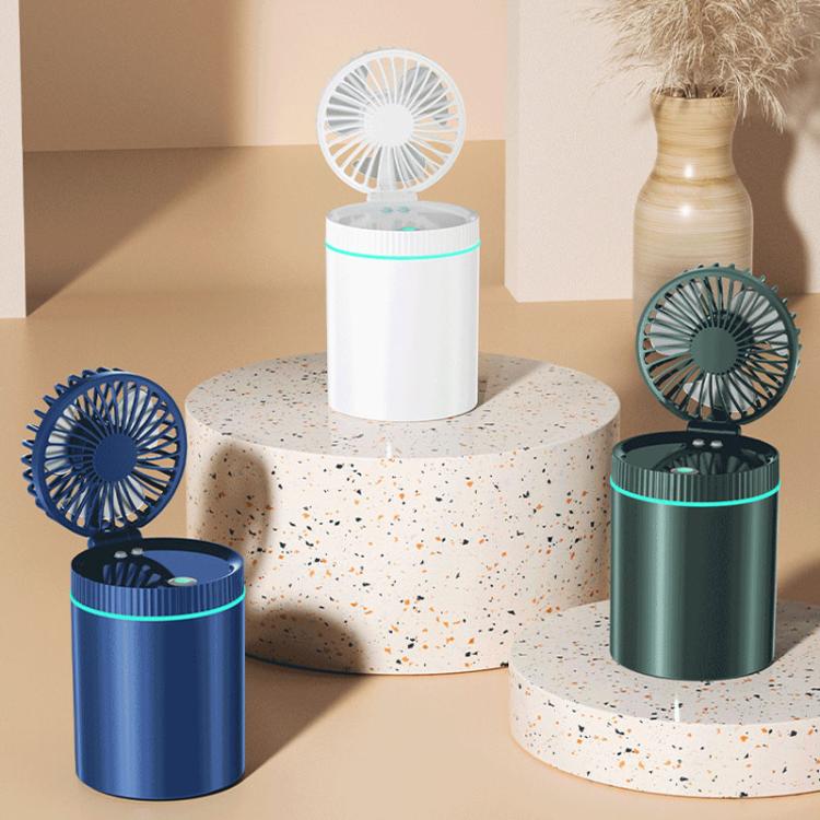 F98 Spray Cooling Desktop Small Fan Bedroom Office Portable Humidifier With Colored Lights, Color: Plug-in (Blue) by bashfashion