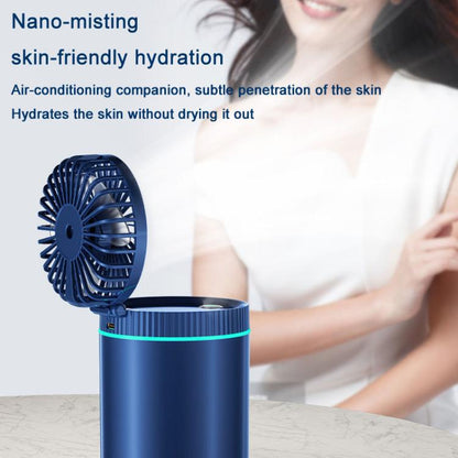 F98 Spray Cooling Desktop Small Fan Bedroom Office Portable Humidifier With Colored Lights, Color: Plug-in (Blue) by bashfashion