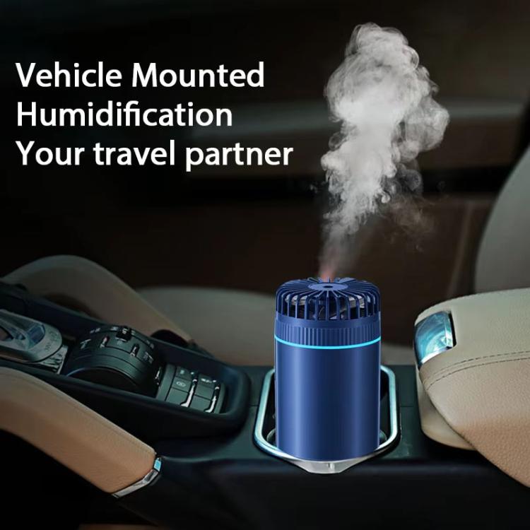 F98 Spray Cooling Desktop Small Fan Bedroom Office Portable Humidifier With Colored Lights, Color: Plug-in (Blue) by bashfashion