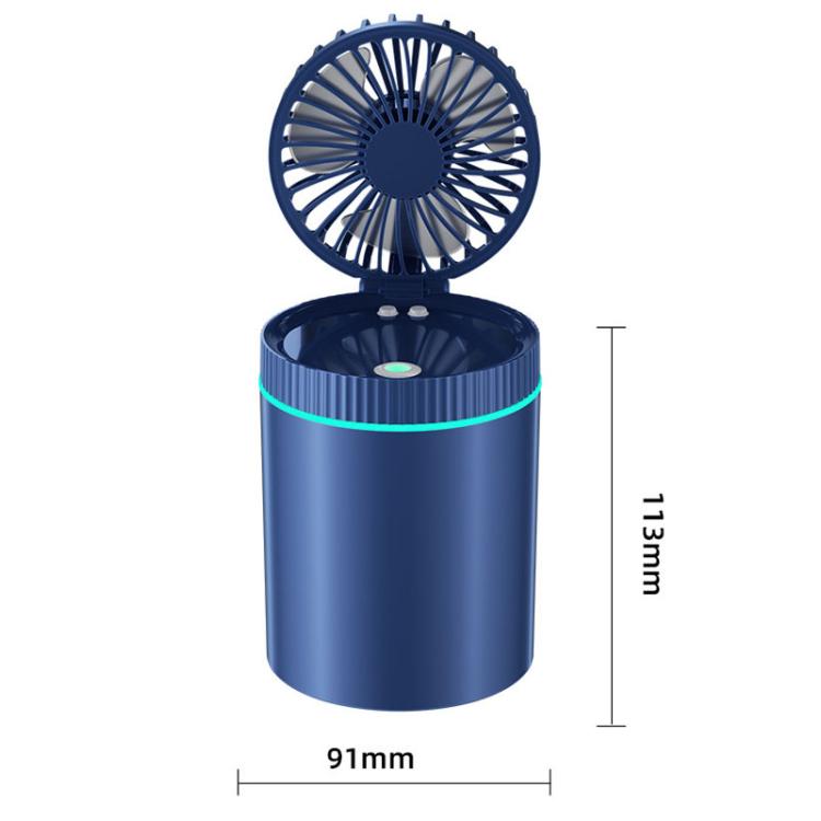 F98 Spray Cooling Desktop Small Fan Bedroom Office Portable Humidifier With Colored Lights, Color: Plug-in (Blue) by bashfashion