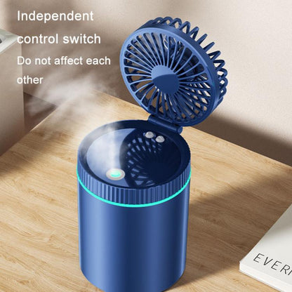 F98 Spray Cooling Desktop Small Fan Bedroom Office Portable Humidifier With Colored Lights, Color: Plug-in (Green) by bashfashion