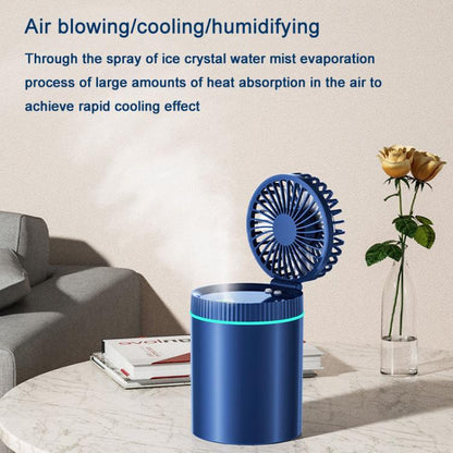 F98 Spray Cooling Desktop Small Fan Bedroom Office Portable Humidifier With Colored Lights, Color: Plug-in (Green) by bashfashion
