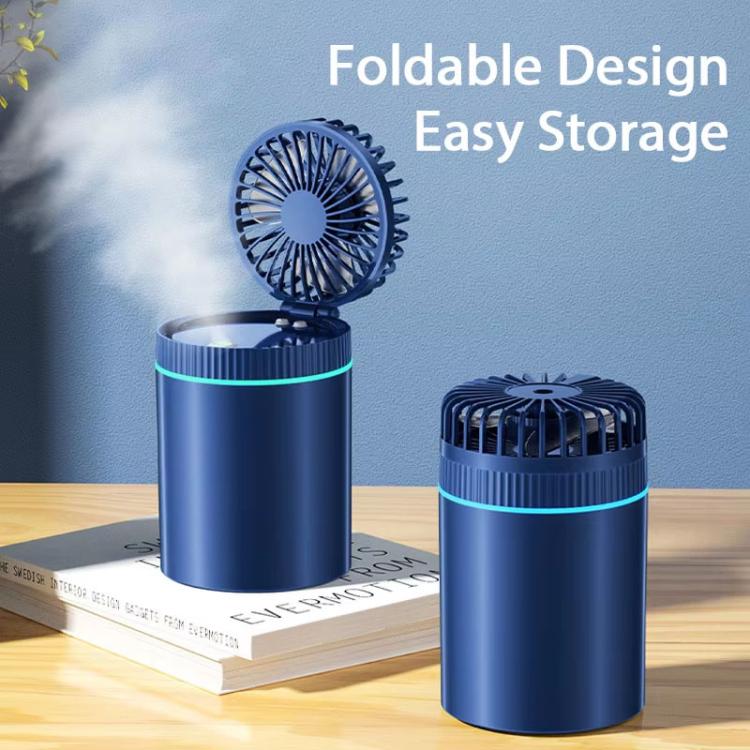 F98 Spray Cooling Desktop Small Fan Bedroom Office Portable Humidifier With Colored Lights, Color: Plug-in (Green) by bashfashion