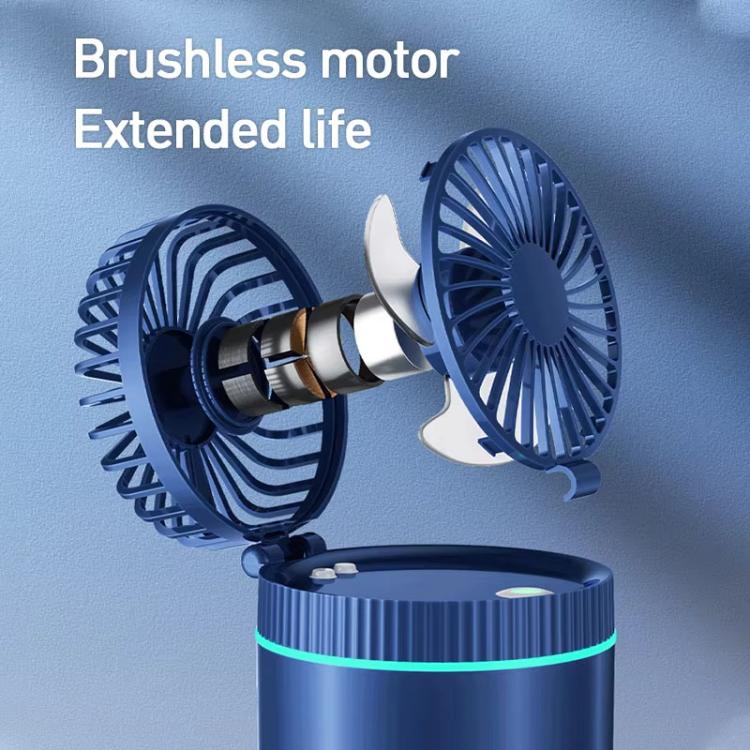 F98 Spray Cooling Desktop Small Fan Bedroom Office Portable Humidifier With Colored Lights, Color: Plug-in (Blue) by bashfashion