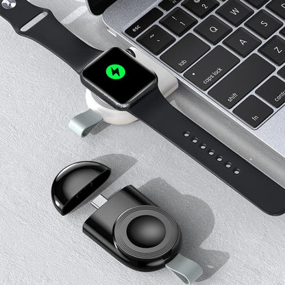 For Apple Watch 1/2/3/4/5/6/7/8/9/10/SE Portable Magnetic Wireless Charger Type-C Smart Wireless Charger(White) by bashfashion