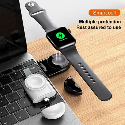 For Apple Watch 1/2/3/4/5/6/7/8/9/10/SE Portable Magnetic Wireless Charger Type-C Smart Wireless Charger(White) by bashfashion