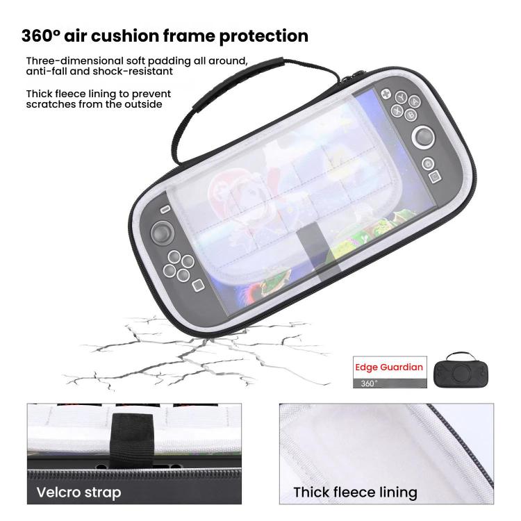 For Nintendo Switch 2 Storage Bag Portable O-Pattern Handbag(PU Black) by bashfashion