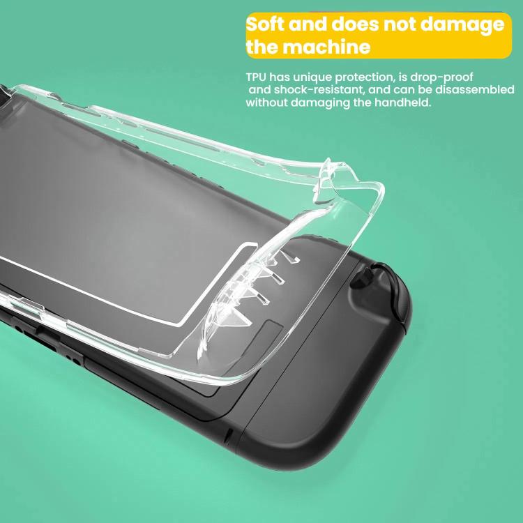 For Nintendo Switch 2 TPU Transparent One-piece Case Anti-Slip Full-Body Protective Cover by bashfashion