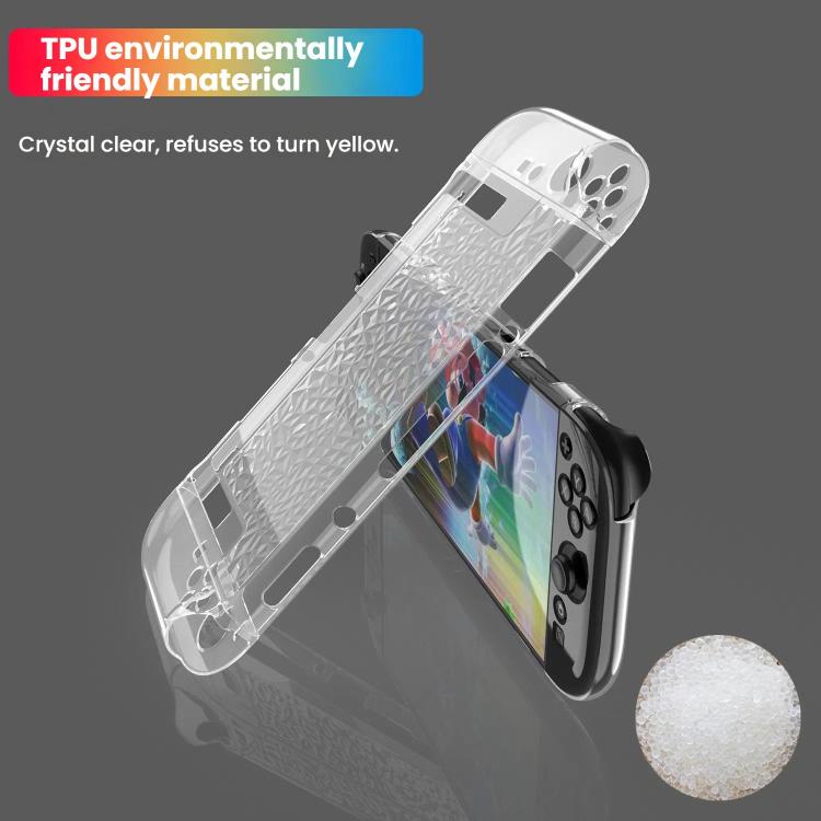 For Nintendo Switch 2 TPU+PC Split Transparent Case Cover Shockproof Shell(Diamond Pattern) by bashfashion