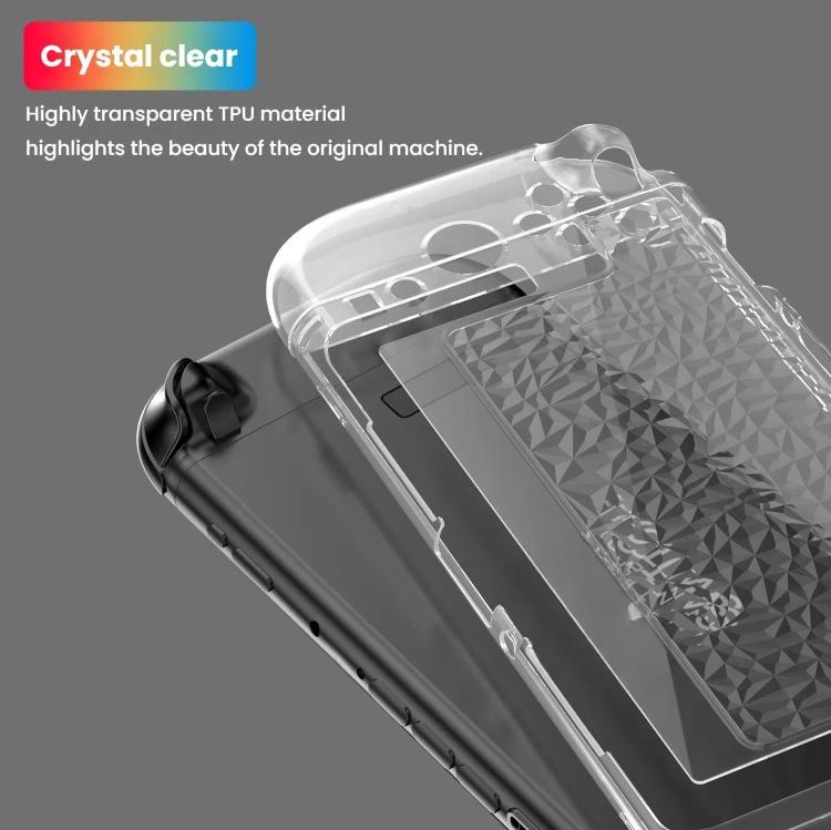 For Nintendo Switch 2 TPU+PC Split Transparent Case Cover Shockproof Shell(Diamond Pattern) by bashfashion