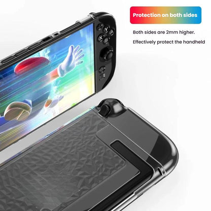 For Nintendo Switch 2 TPU+PC Split Transparent Case Cover Shockproof Shell(Diamond Pattern) by bashfashion