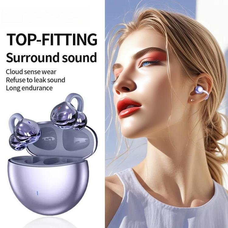 M300 Mini Invisible Clip-On Wireless Bluetooth Earbuds with Active Noise Reduction(Purple) by bashfashion