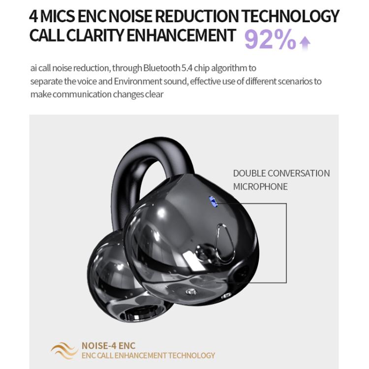 M300 Mini Invisible Clip-On Wireless Bluetooth Earbuds with Active Noise Reduction(Purple) by bashfashion