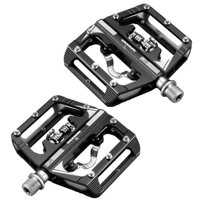RACEWORK M215 Bicycle Lock Pedal To Flat Pedal Aluminum Alloy SPD Clipless Pedal(Black) by RACEWORK