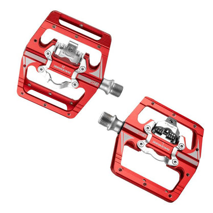 RACEWORK M215 Bicycle Lock Pedal To Flat Pedal Aluminum Alloy SPD Clipless Pedal(Red) by RACEWORK