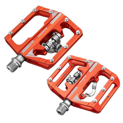 RACEWORK M215 Bicycle Lock Pedal To Flat Pedal Aluminum Alloy SPD Clipless Pedal(Orange) by RACEWORK