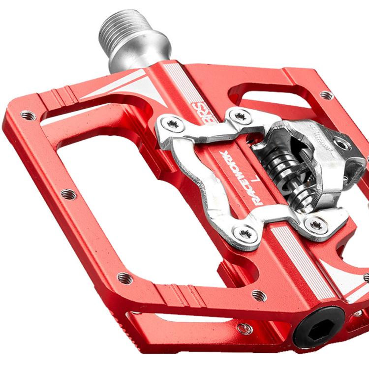 RACEWORK M215 Bicycle Lock Pedal To Flat Pedal Aluminum Alloy SPD Clipless Pedal(Orange) by RACEWORK